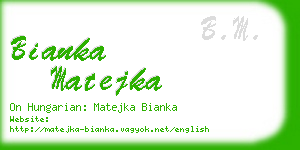 bianka matejka business card